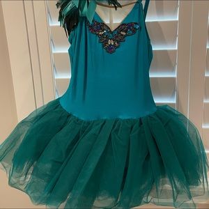 turquoise and green peacock dance costume!
